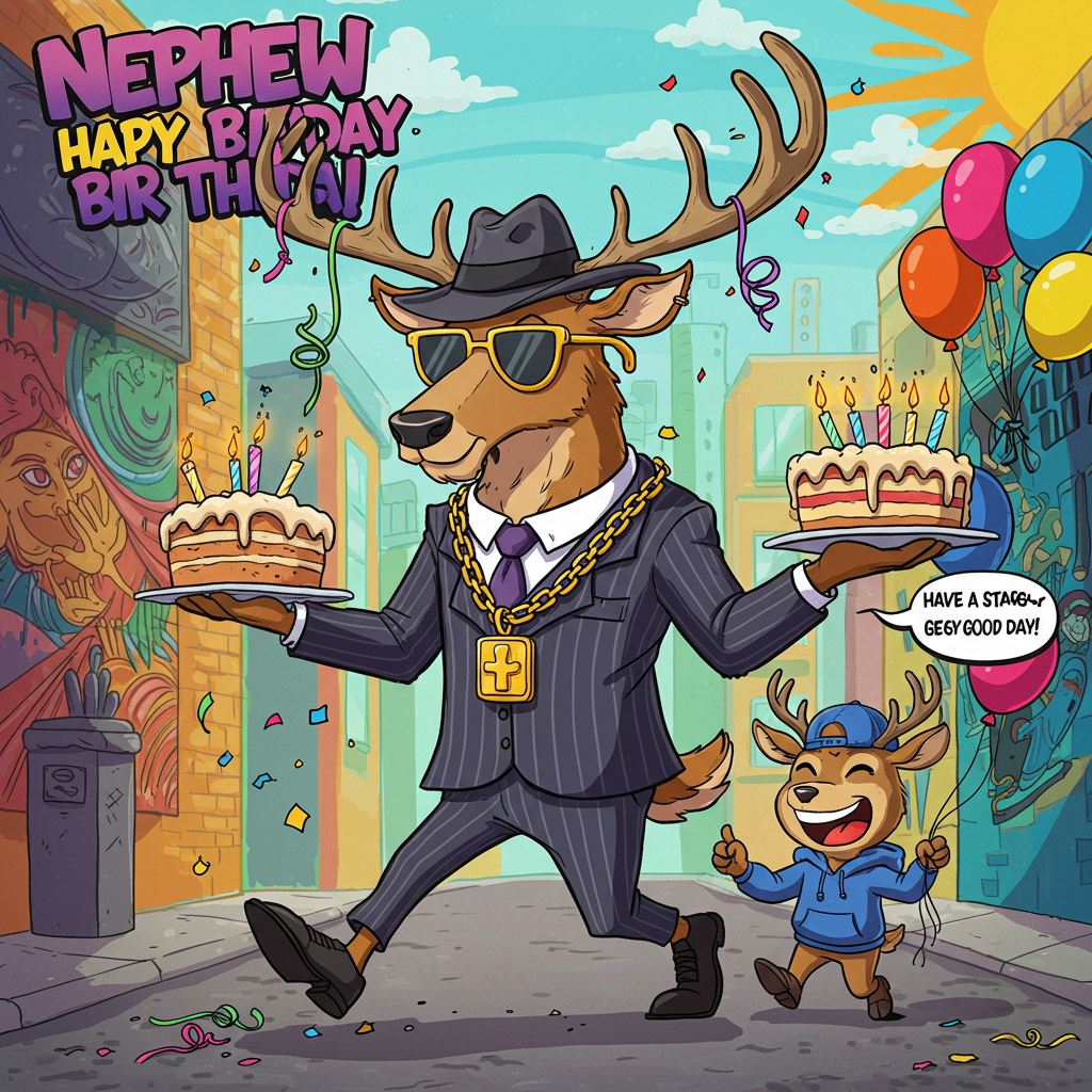 Gangster Birthday Cards - Silly Robot Cards, image size:1024x1024