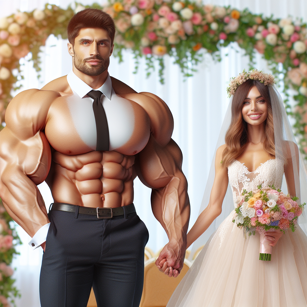 1) Wedding AI Generated Card Short man, Lightly tanned man