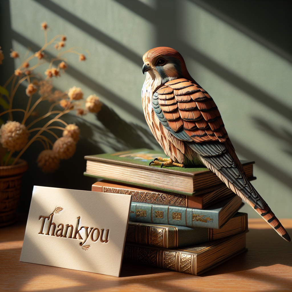 2) Thank-you AI Generated Card - Kestrel , Teacher, Thankyou, and Books (6bb71)