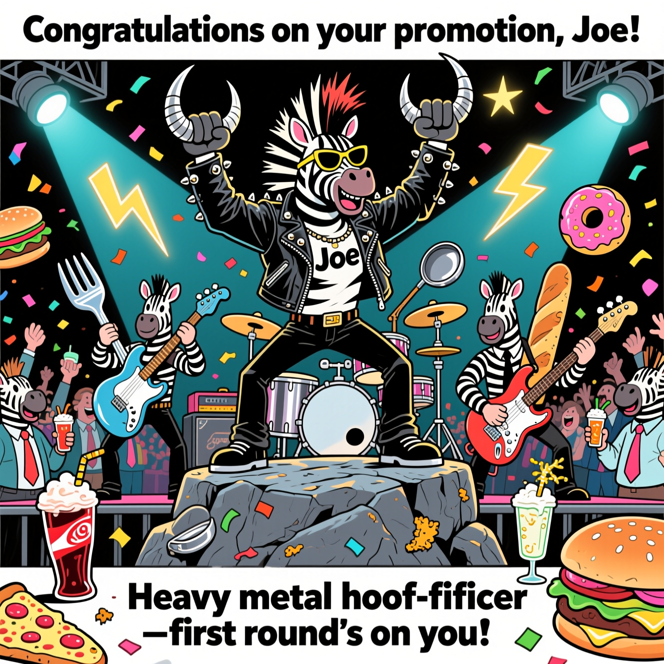 Rock Band Congratulations Cards - Silly Robot Cards