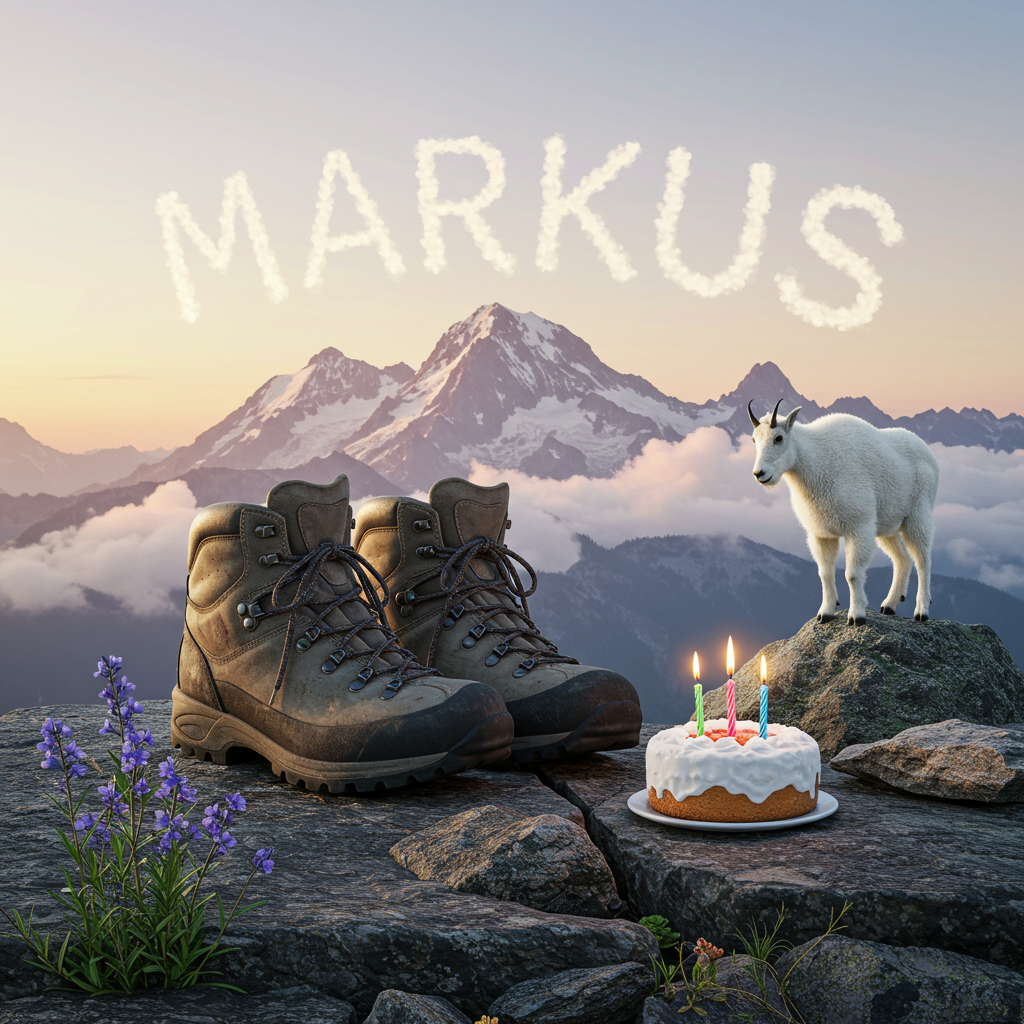 Mountains , and Hiking Shoes Birthday Card