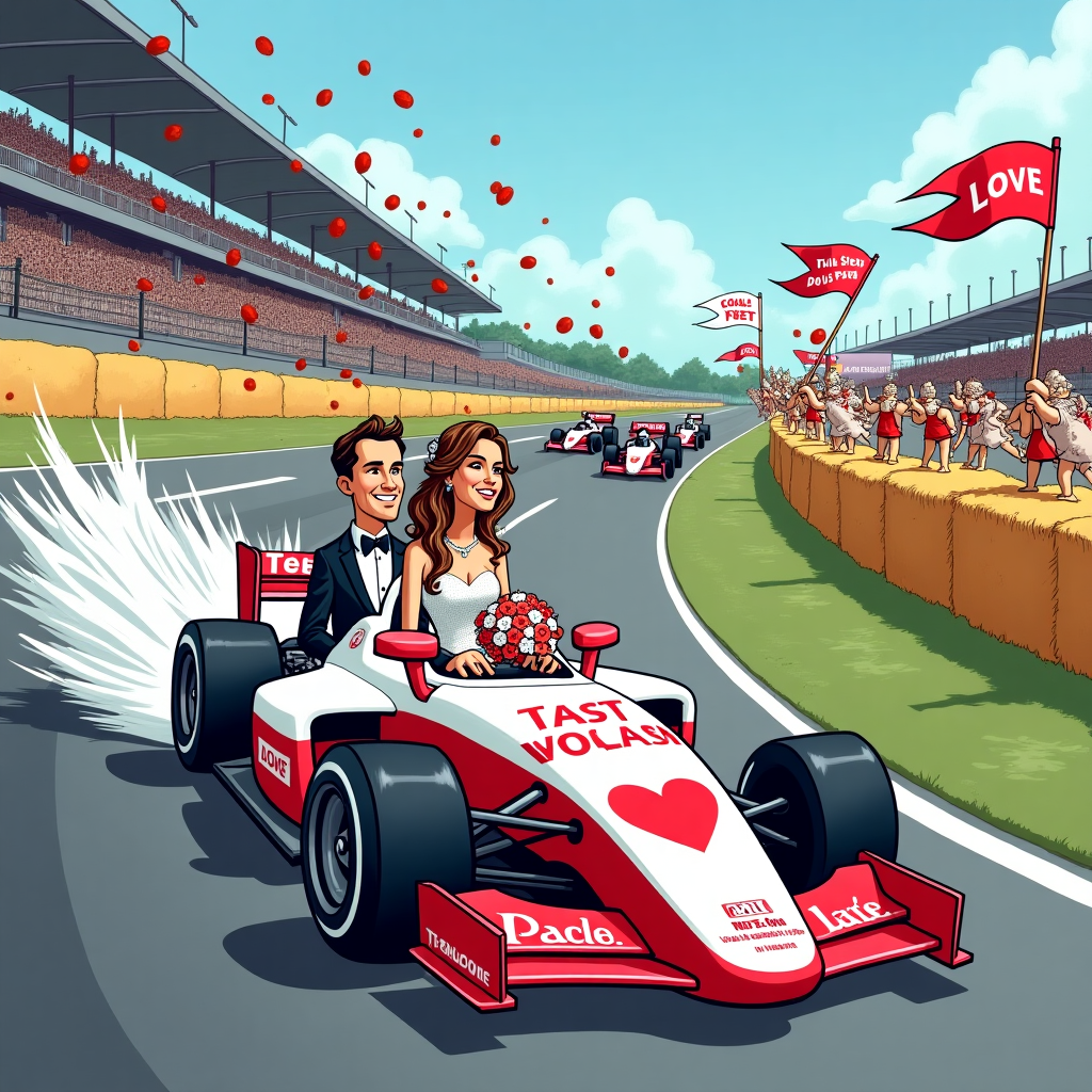 Racing Themes Wedding Cards - Silly Robot Cards