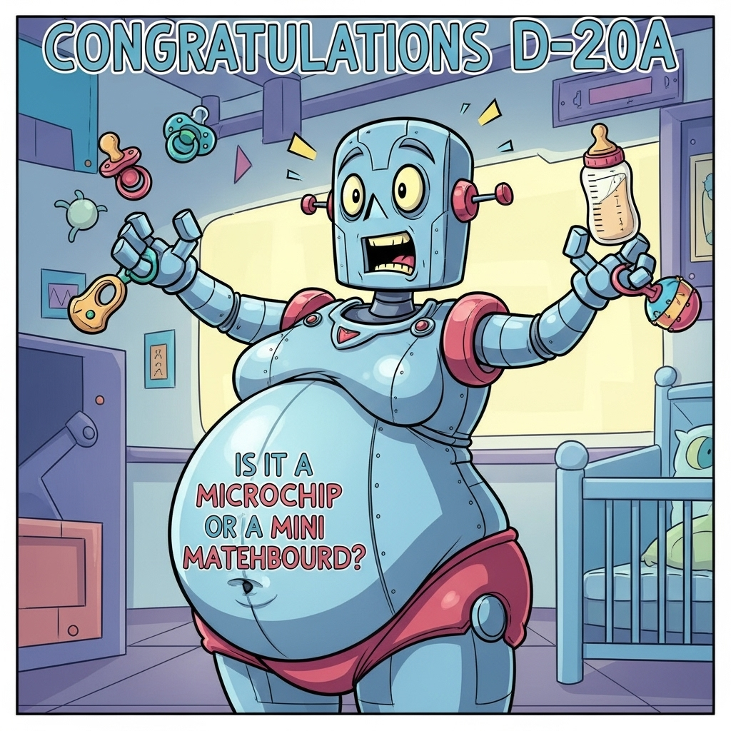 Robot Characters New Baby Cards - Silly Robot Cards