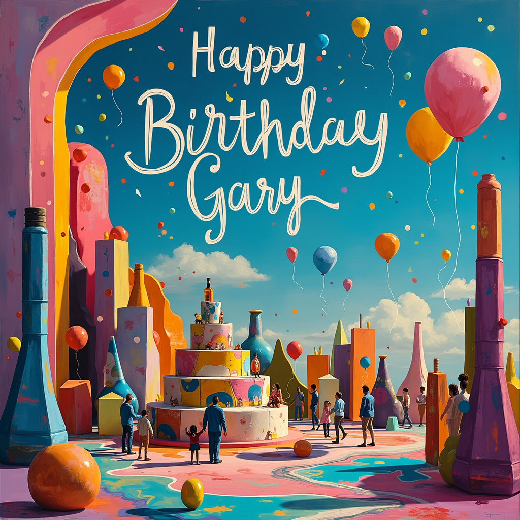 2) Birthday AI Generated Card - Music festival, Art, Interior design, Family, and Whiskey  (0c895)