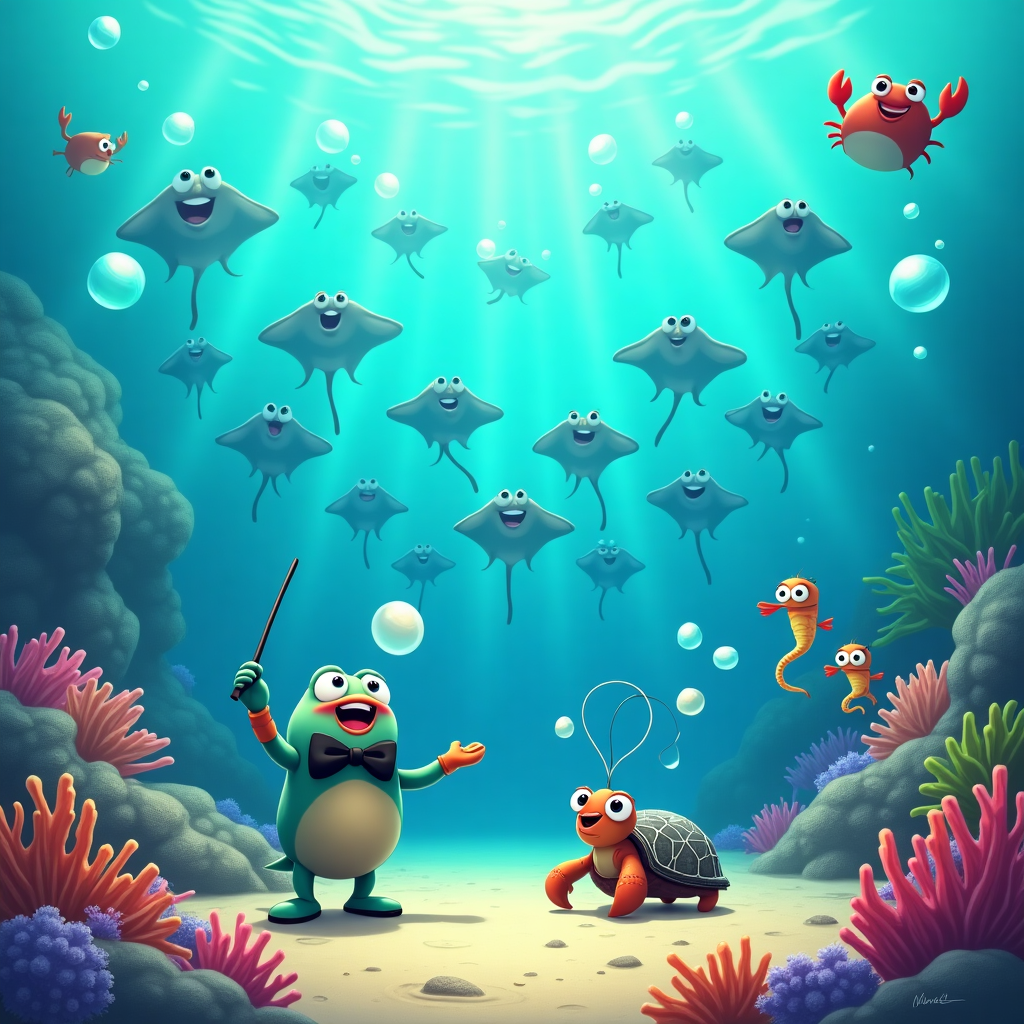 Animated Sea Creatures Thank You Cards - Silly Robot Cards