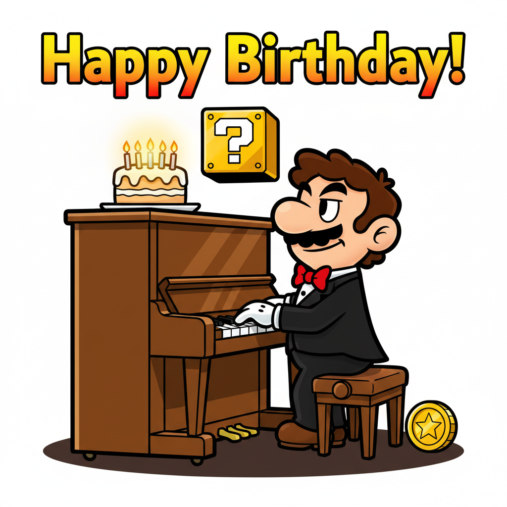 Video Game Theme Birthday Cards - Silly Robot Cards