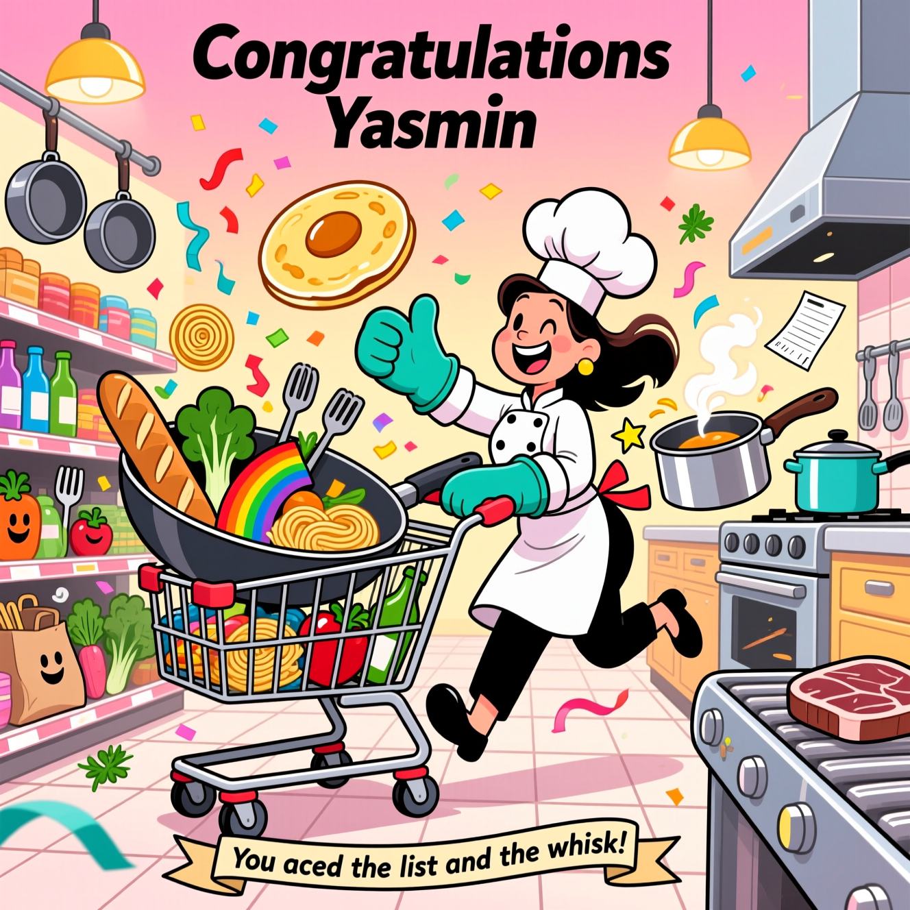 1) Congratulations AI Generated Card - Cooking, shopping, and (c16a2)