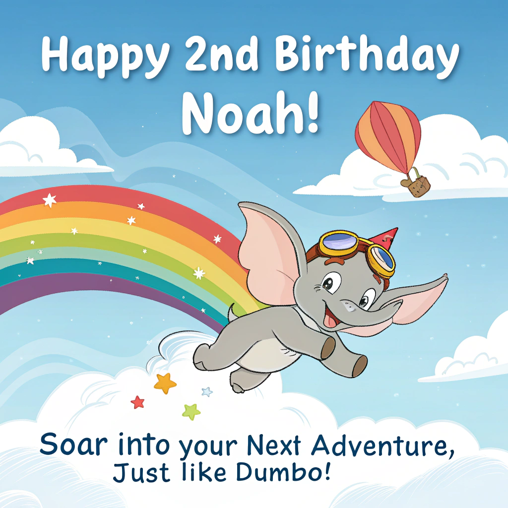 Dumbo Birthday Cards - Silly Robot Cards