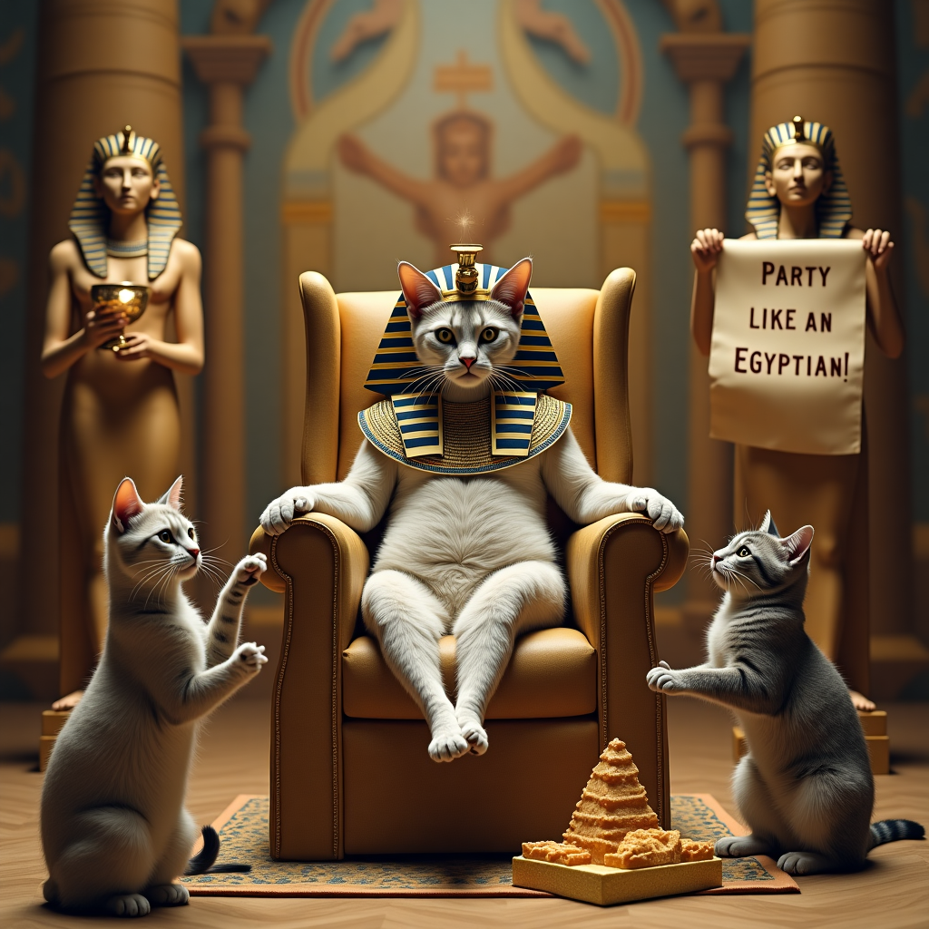 Feline Royalty Birthday Cards - Silly Robot Cards