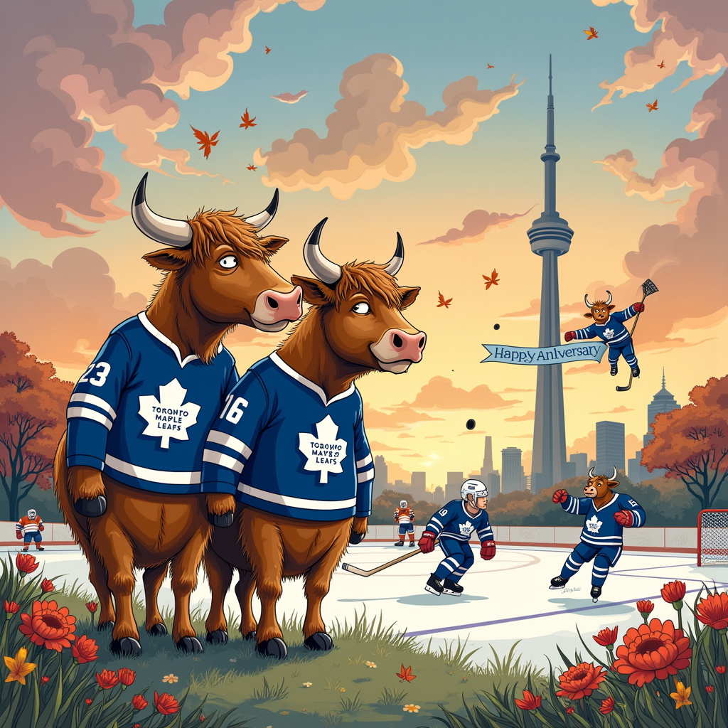 Toronto Maple Leafs Anniversary Cards - Silly Robot Cards