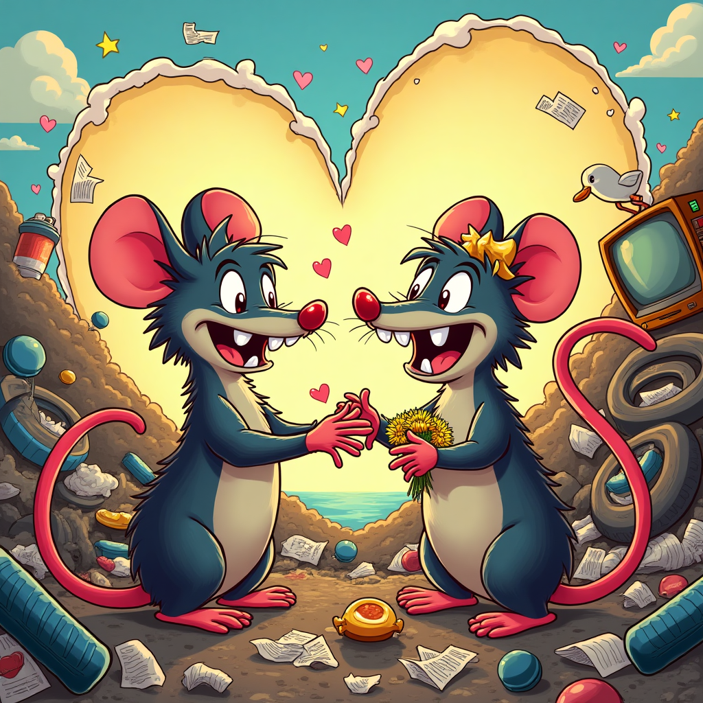 1) Anniversary AI Generated Card - Rabid rat at the dump, and (c7dbe)