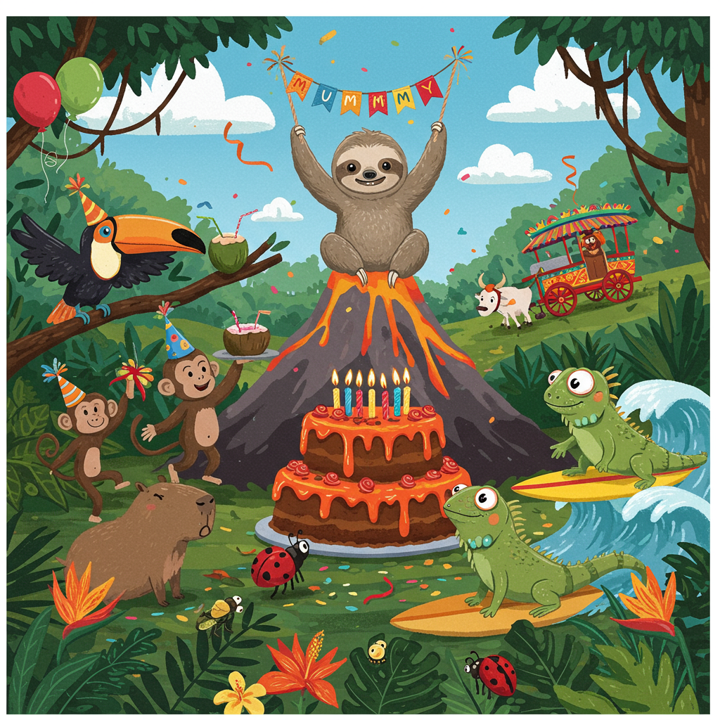 Costa Rica Birthday Cards - Silly Robot Cards