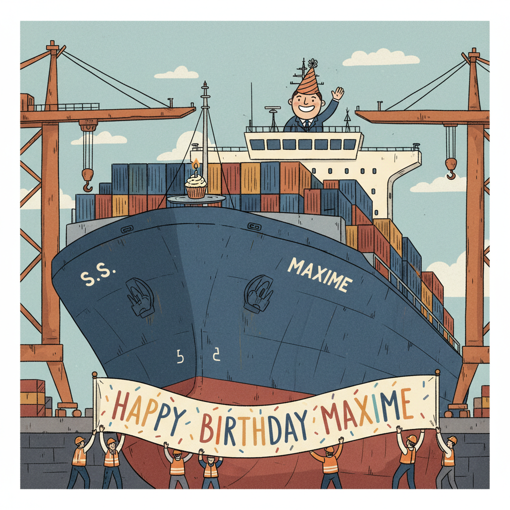 Set Sail with Laughter: Hilarious Container Ship Birthday Cards for ...