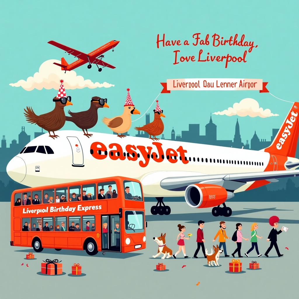 1) Birthday AI Generated Card - easyJet Liverpool (744c0)