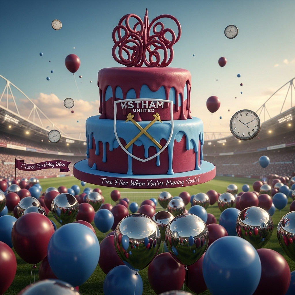 1) Birthday AI Generated Card - West Ham united, Claret and blue ...