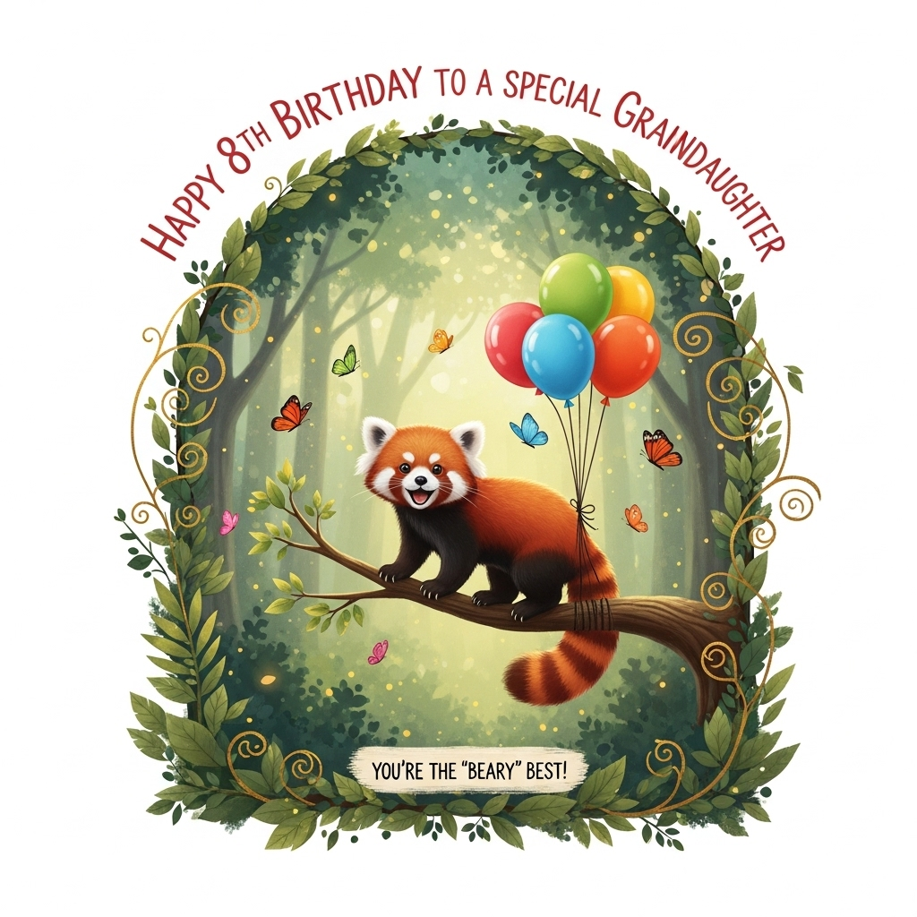Red Panda Birthday Cards - Silly Robot Cards