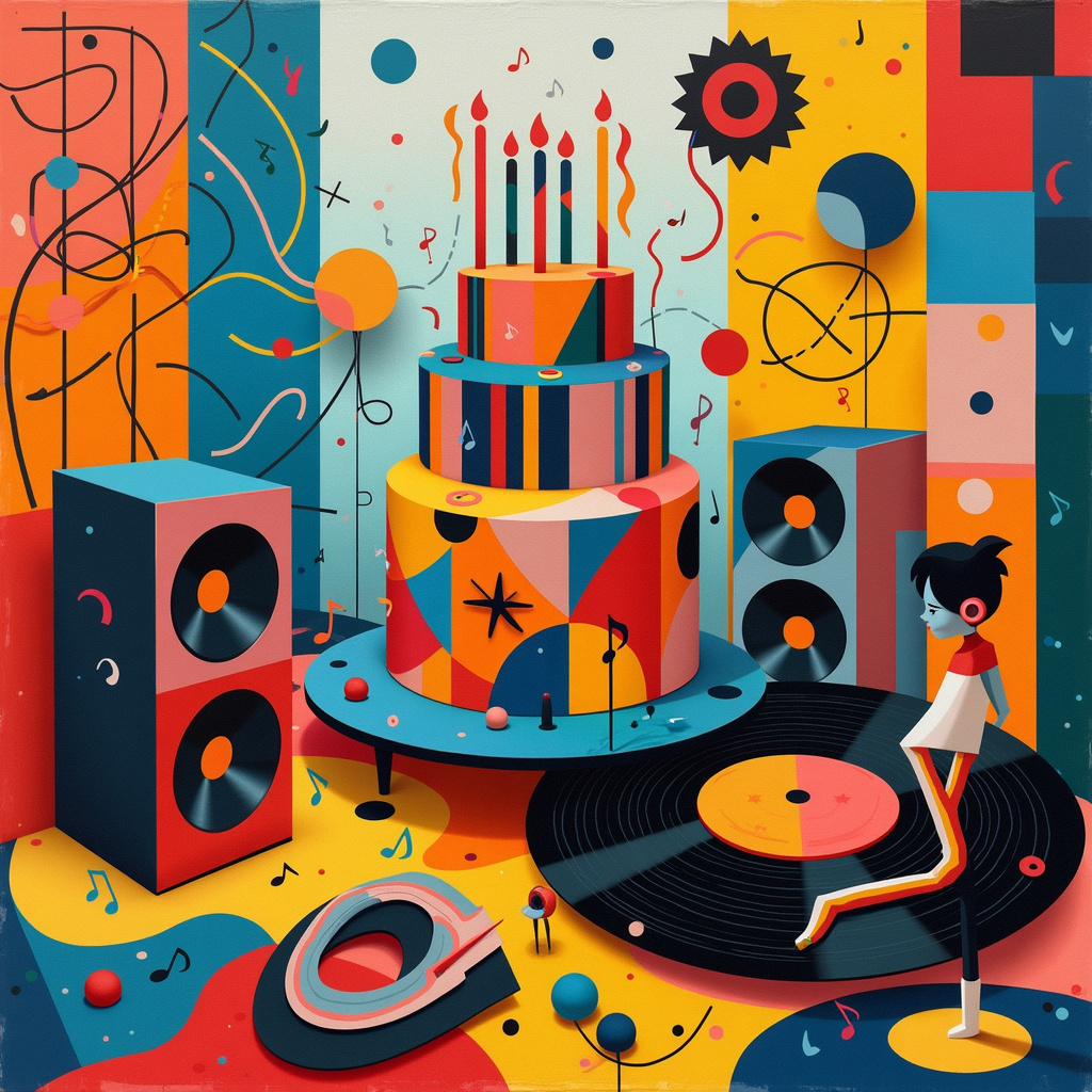 Dynamic Patterns Birthday Cards - Silly Robot Cards