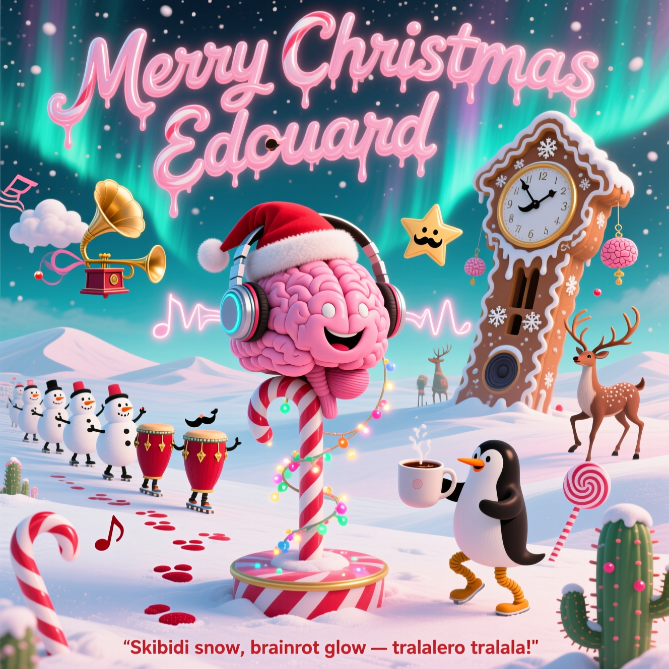 Brainrot Christmas Cards - Silly Robot Cards