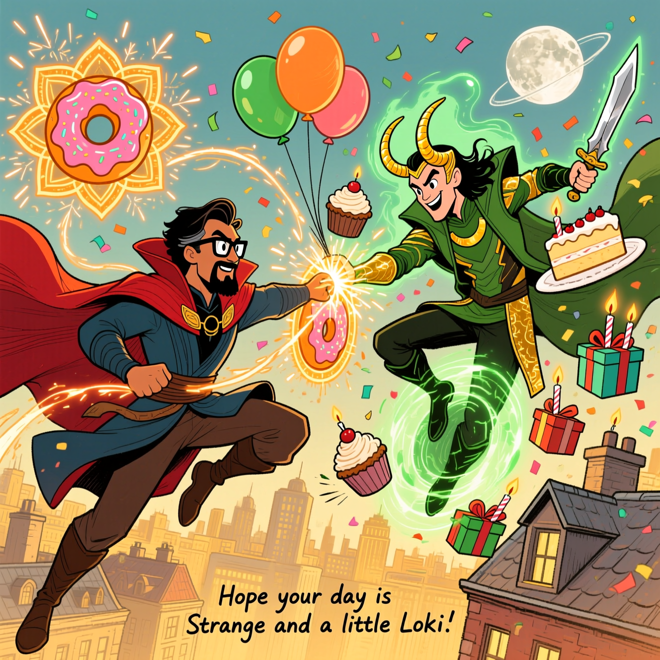 Dynamic Art Birthday Cards - Silly Robot Cards