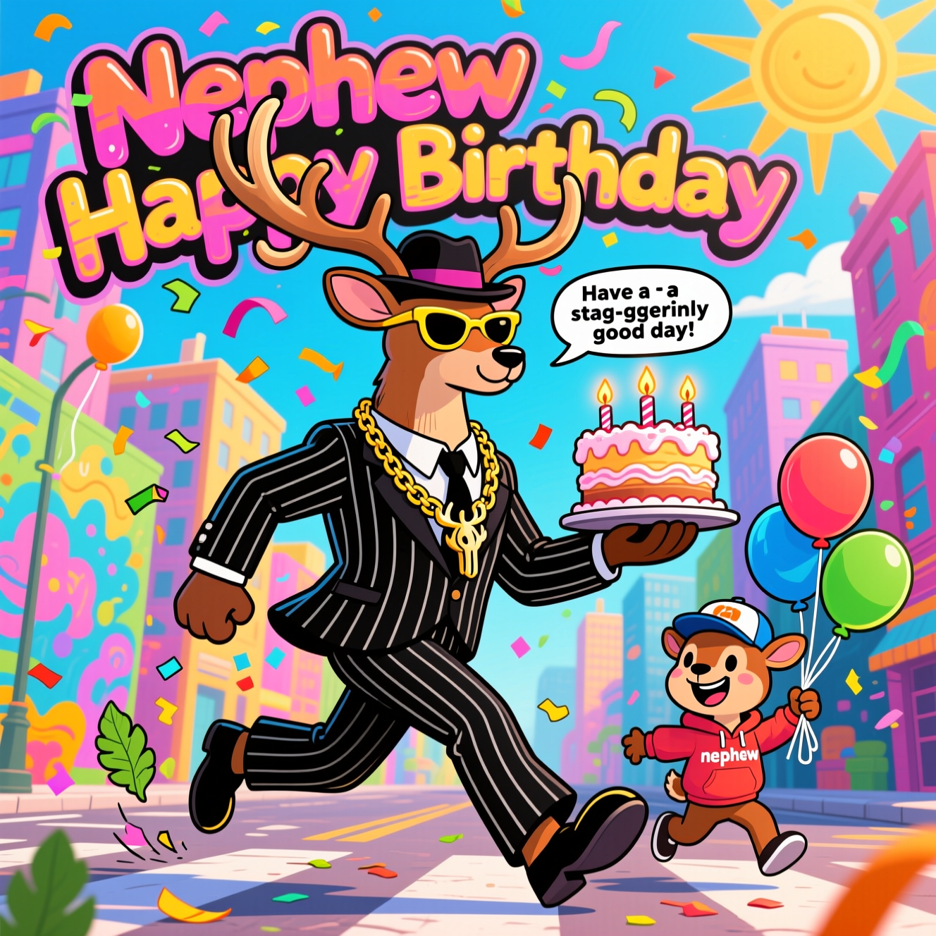 Gangster Birthday Cards - Silly Robot Cards, image size:1328x1328