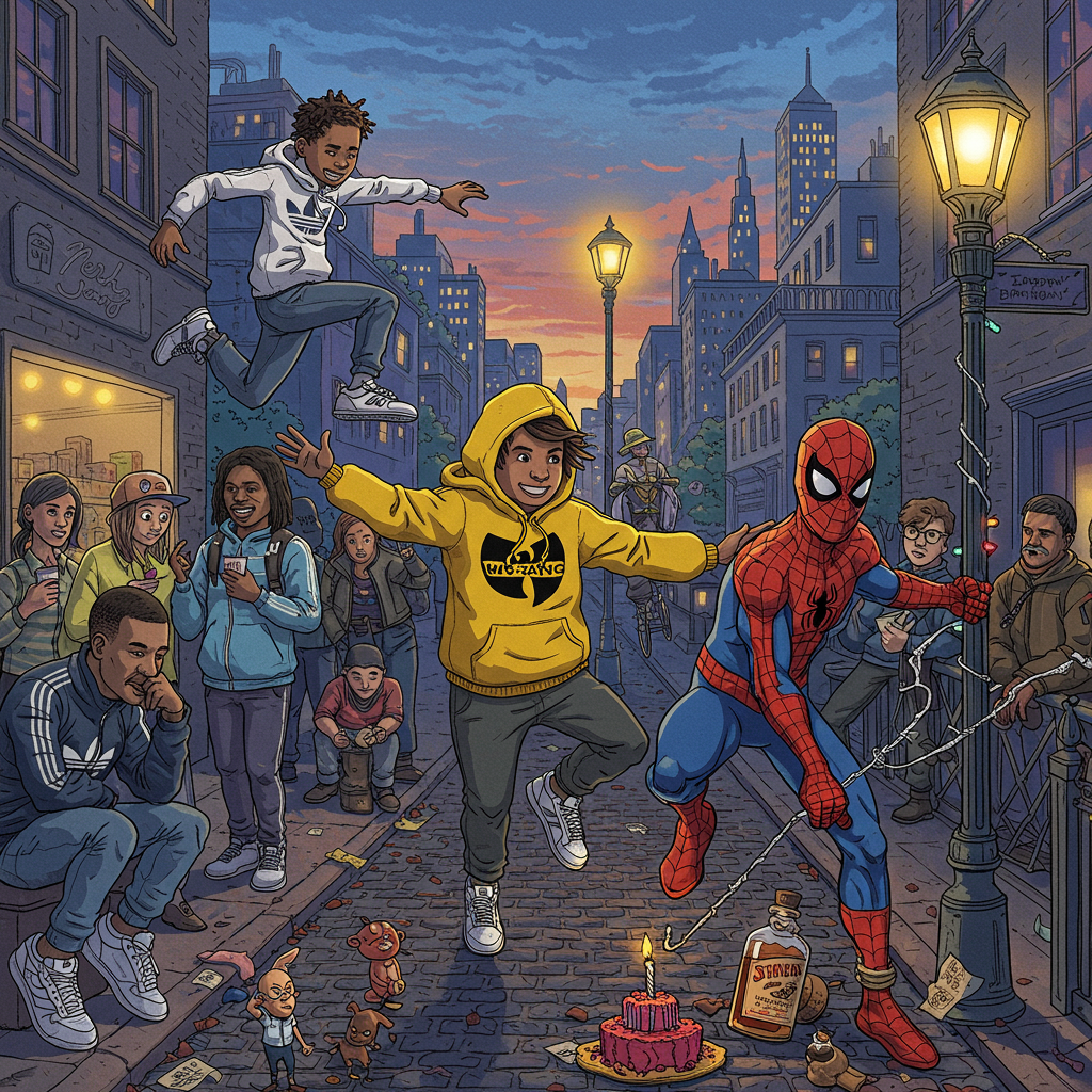 Adidas, Wu-Tang Clan, Marvel, and Rum Birthday Card