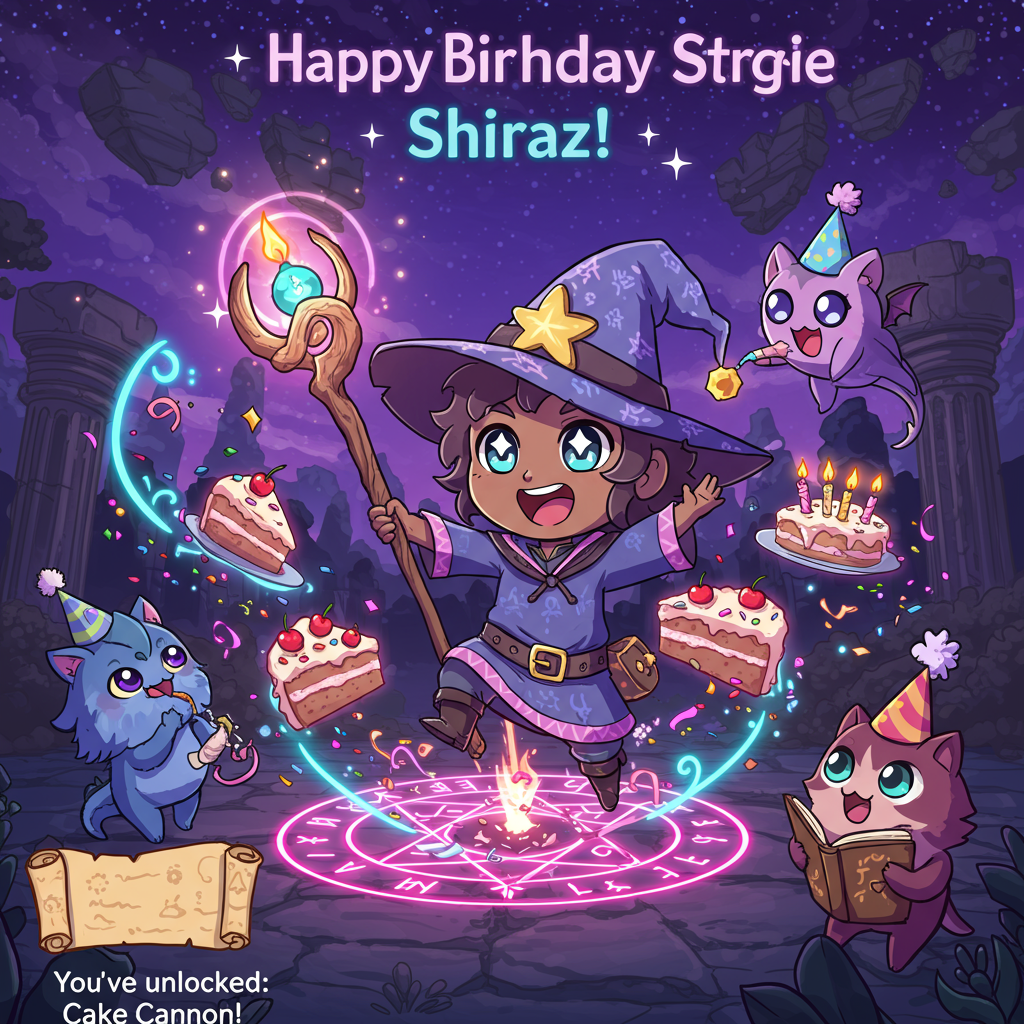 Anime Art Birthday Cards - Silly Robot Cards