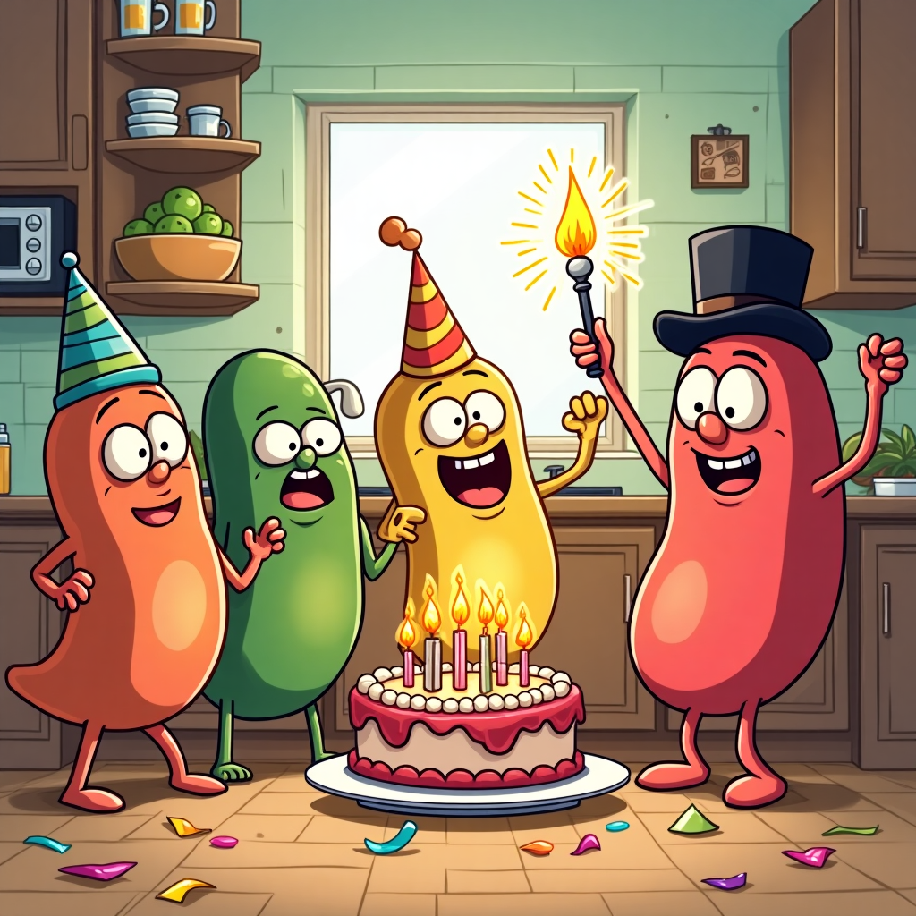 1) Birthday AI Generated Card - Bean, and (ac032)