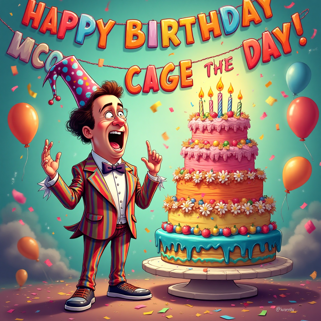 Nicholas Cage Birthday Cards - Silly Robot Cards, image size:1024x1024