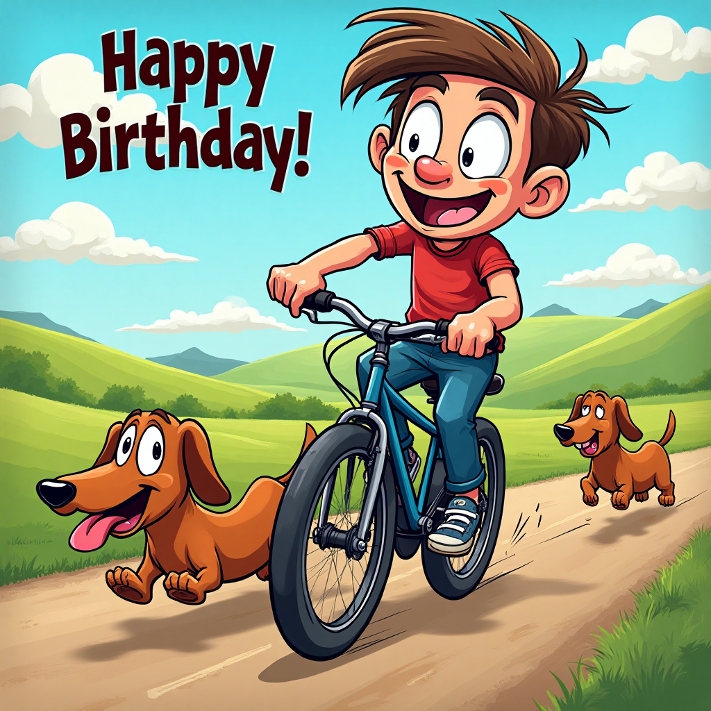 Unique Man Riding a Bike Birthday Cards | Celebrate with Style! | Silly ...
