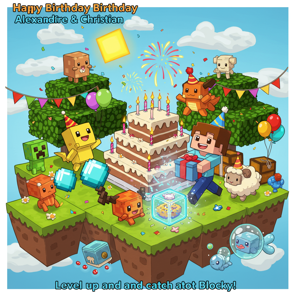 Minecraft Themes Birthday Cards - Silly Robot Cards