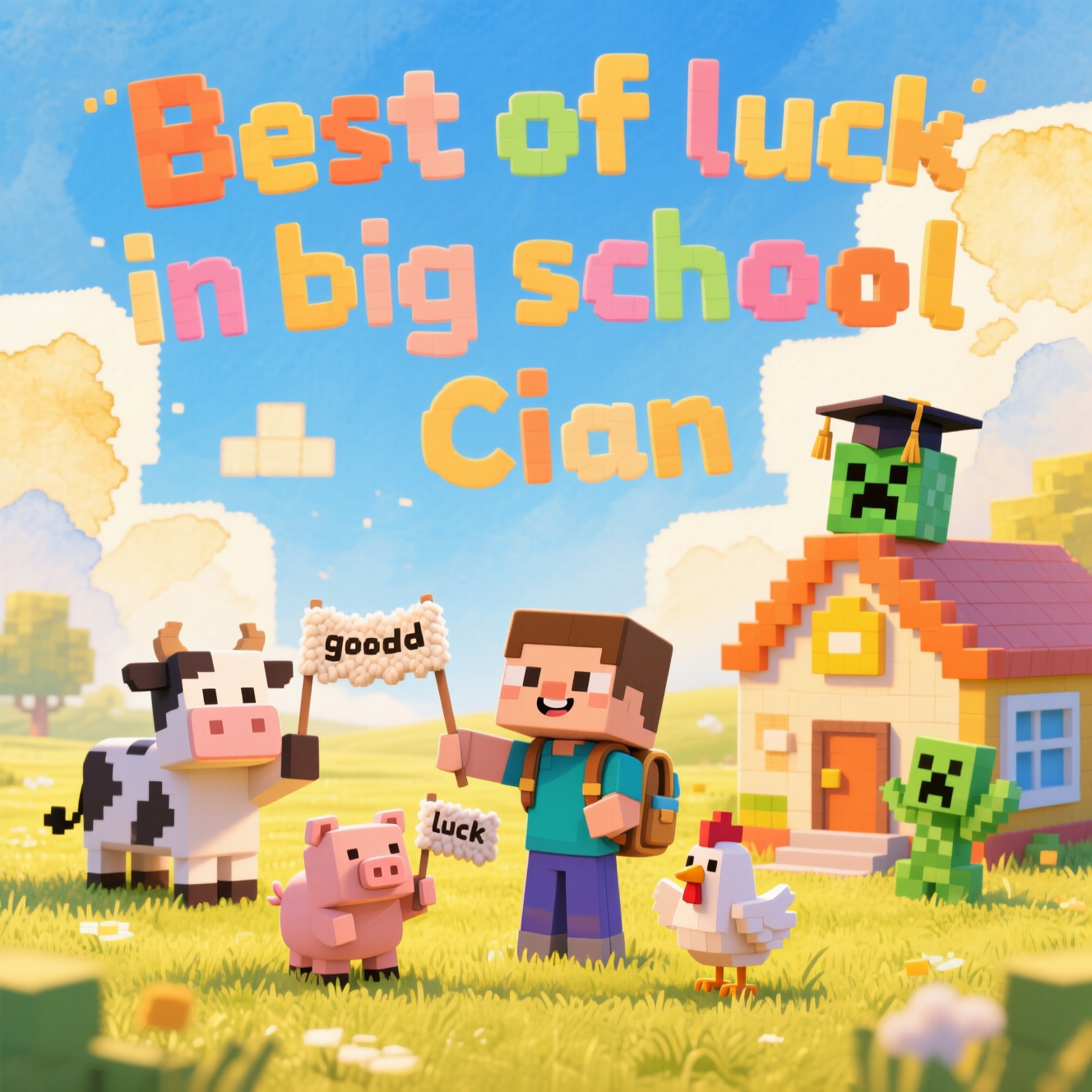 1) Congratulations AI Generated Card - Minecraft , and (74d74)