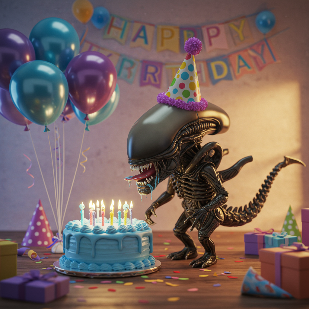 Cute Alien Birthday Cards - Silly Robot Cards