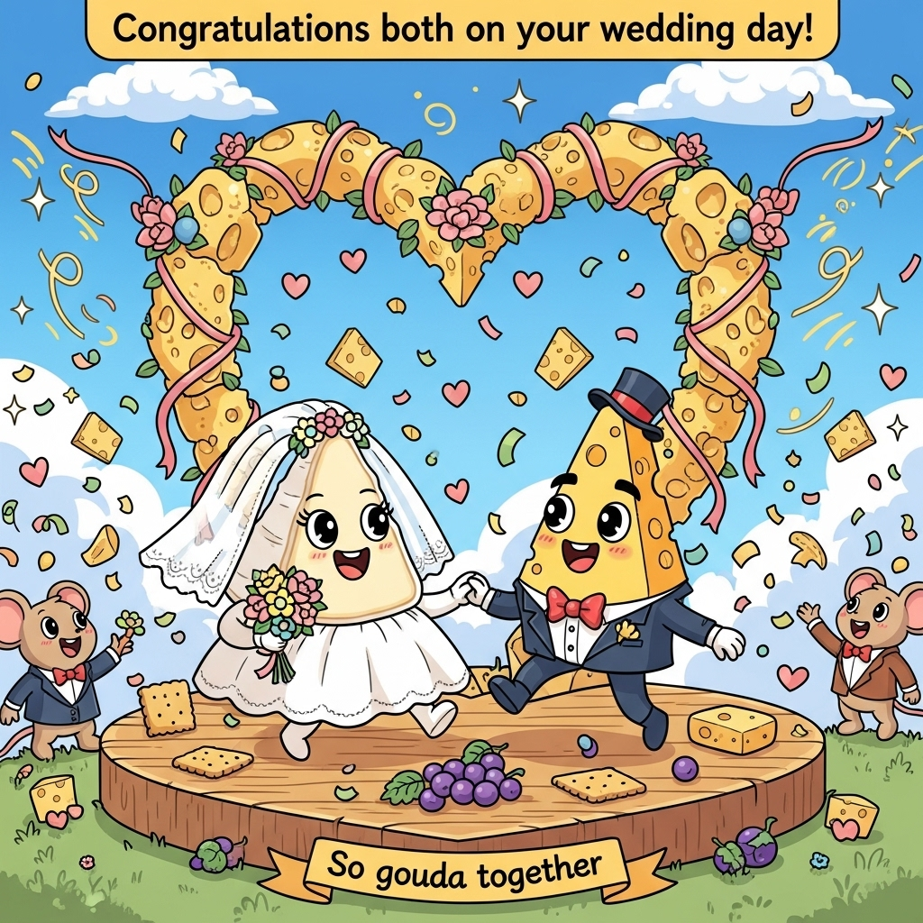 Cheese Wedding Cards - Silly Robot Cards