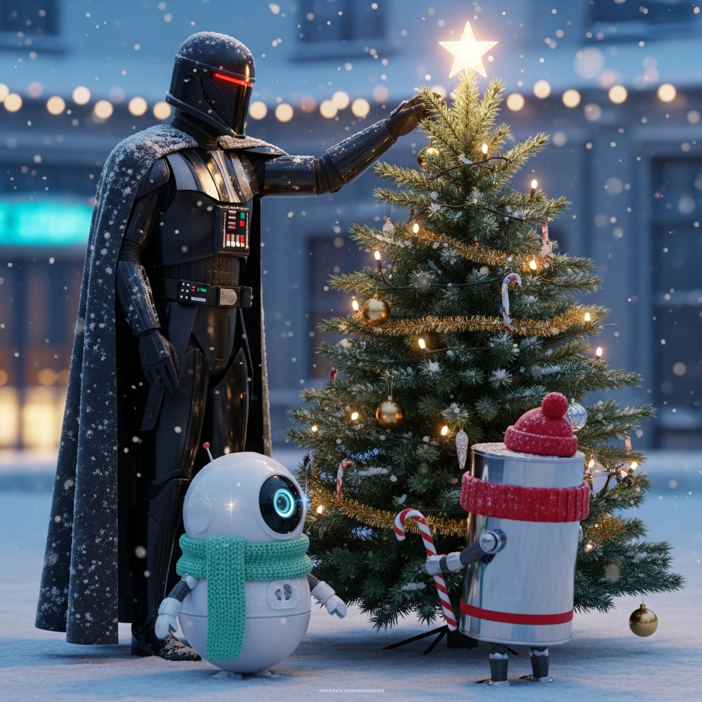 Sci-fi Christmas Cards - Silly Robot Cards, image size:1024x1024