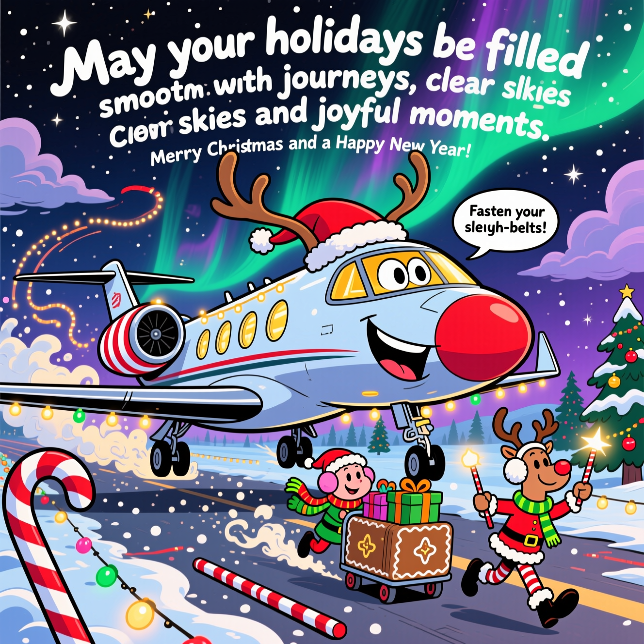 Business Jet Christmas Cards - Silly Robot Cards