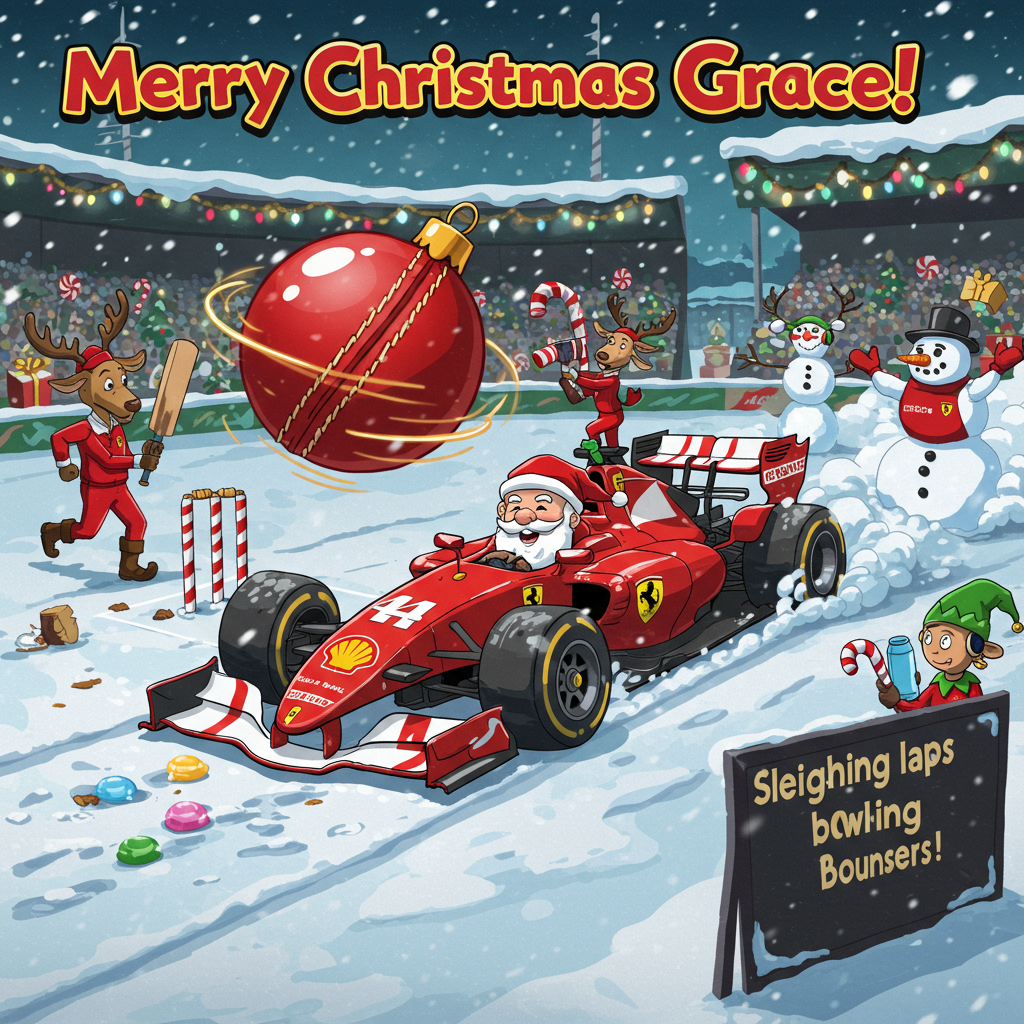 Formula 1 Racing Christmas Cards - Silly Robot Cards