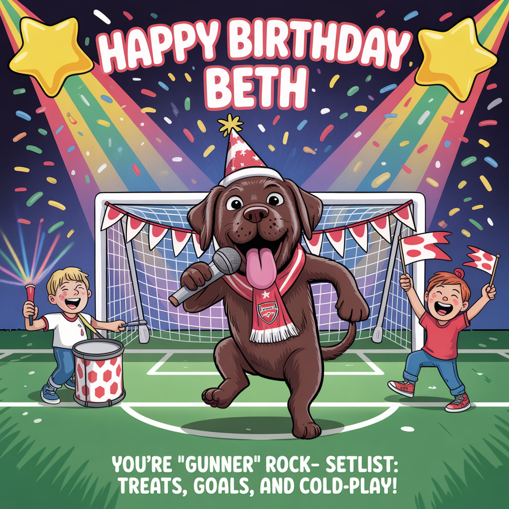 Coldplay Concert Birthday Cards - Silly Robot Cards