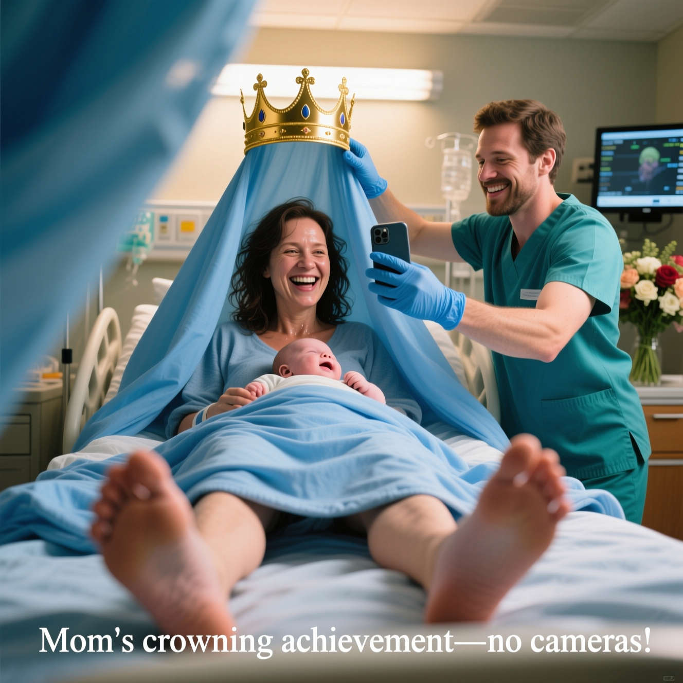 Giving Birth Mothers Day Cards - Silly Robot Cards