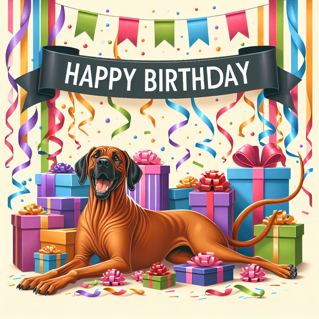 Rhodesian Ridgeback Birthday Cards - Silly Robot Cards