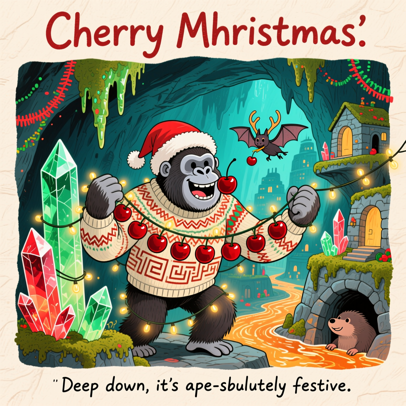Gorilla Christmas Cards - Silly Robot Cards
