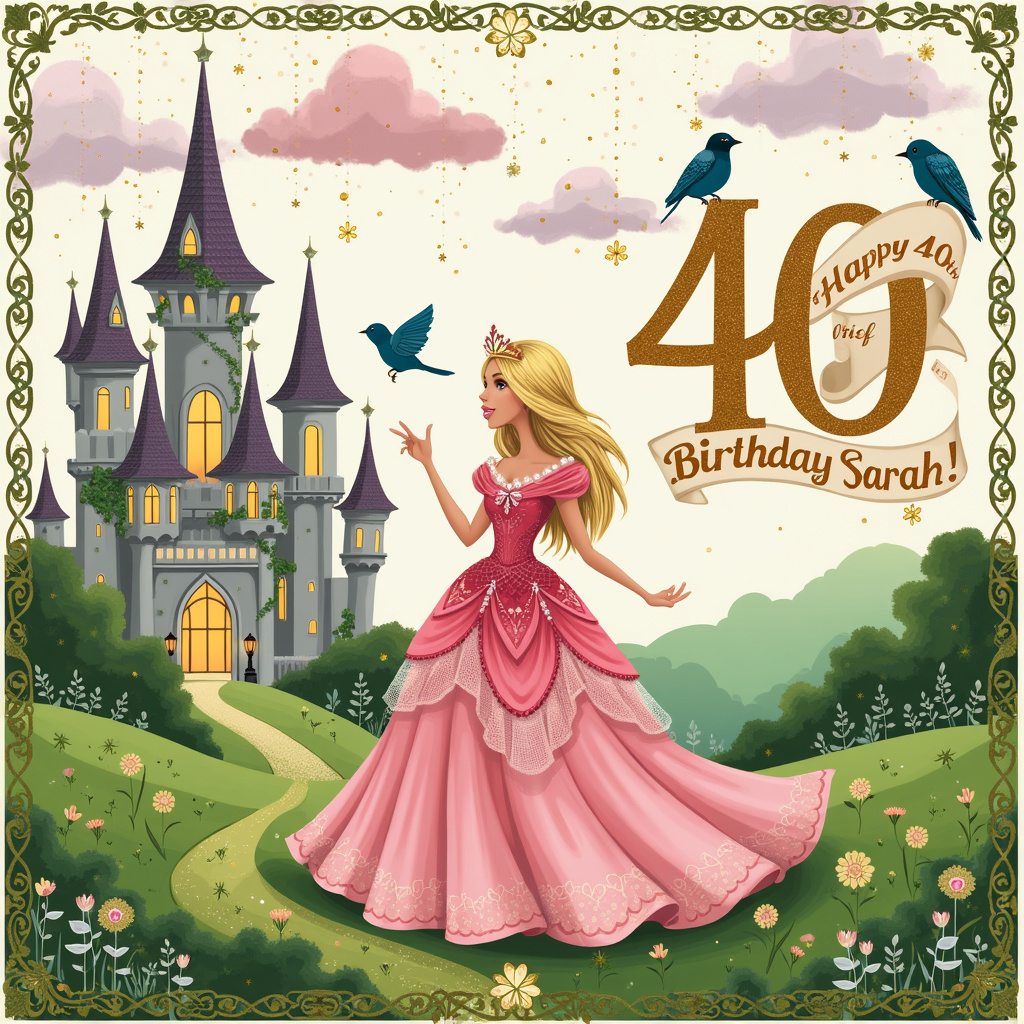1) Birthday AI Generated Card - 40th Birthday, Shamrocks, Pink ...