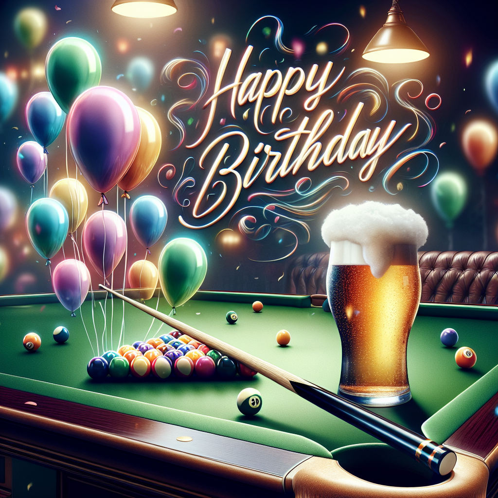 Snooker Cue Birthday Cards Ideas - Silly Robot Cards, image size:1024x1024