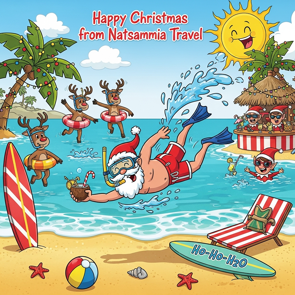 Vacation Christmas Cards - Silly Robot Cards, image size:1024x1024