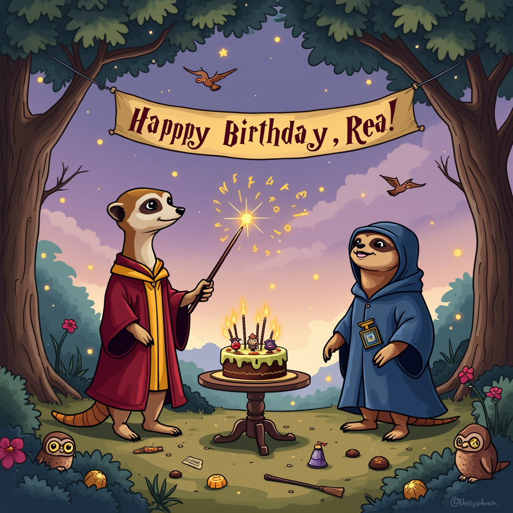 1) Birthday AI Generated Card - A cute meerkat is saying happy birthday ...