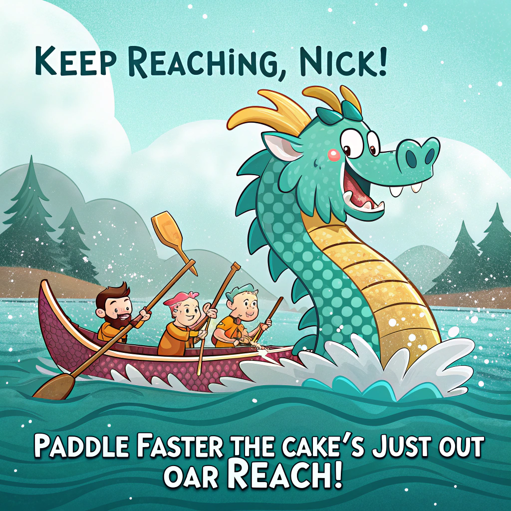 Dragon Boat Paddling Birthday Cards - Silly Robot Cards