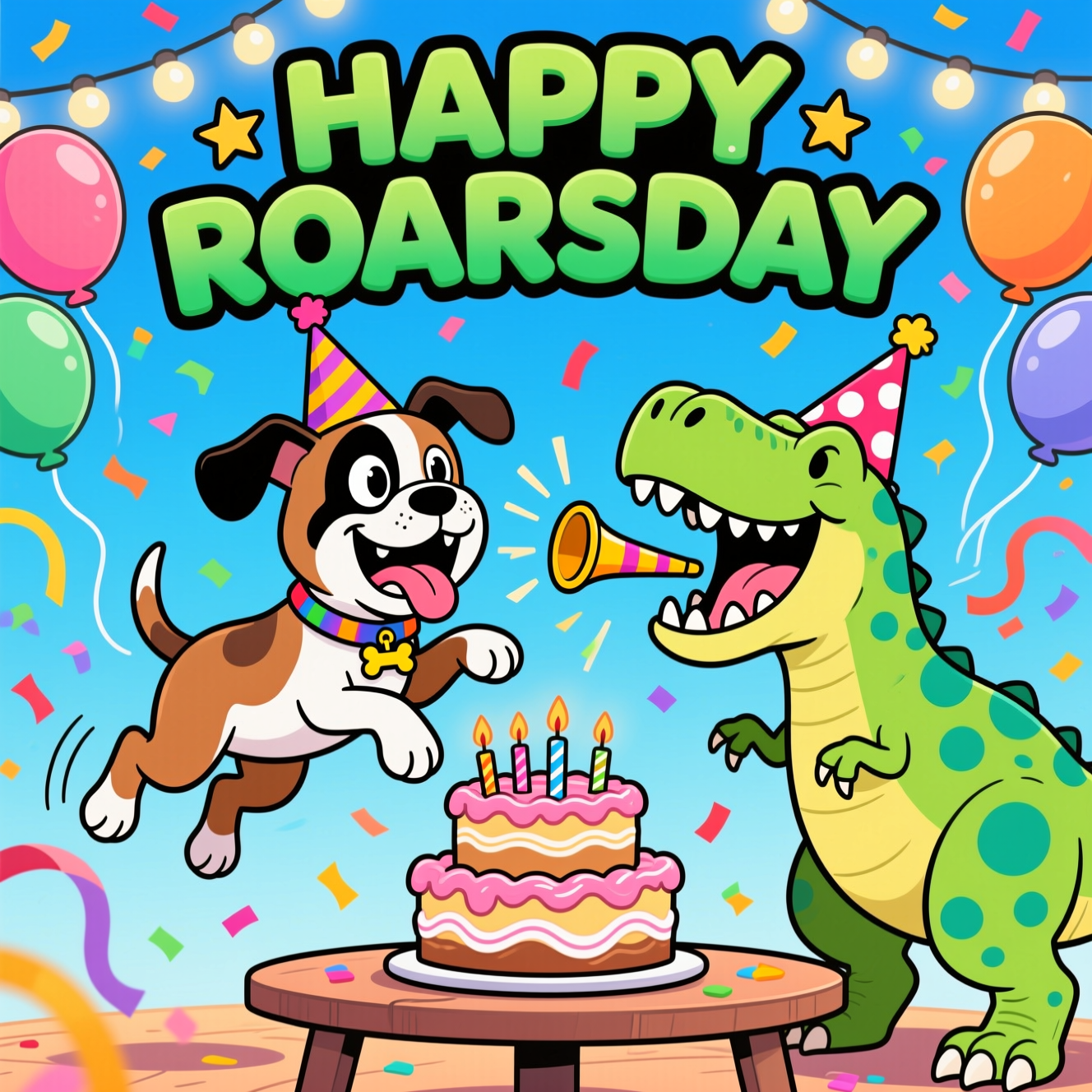 T-rex Birthday Cards | Silly Robot Cards