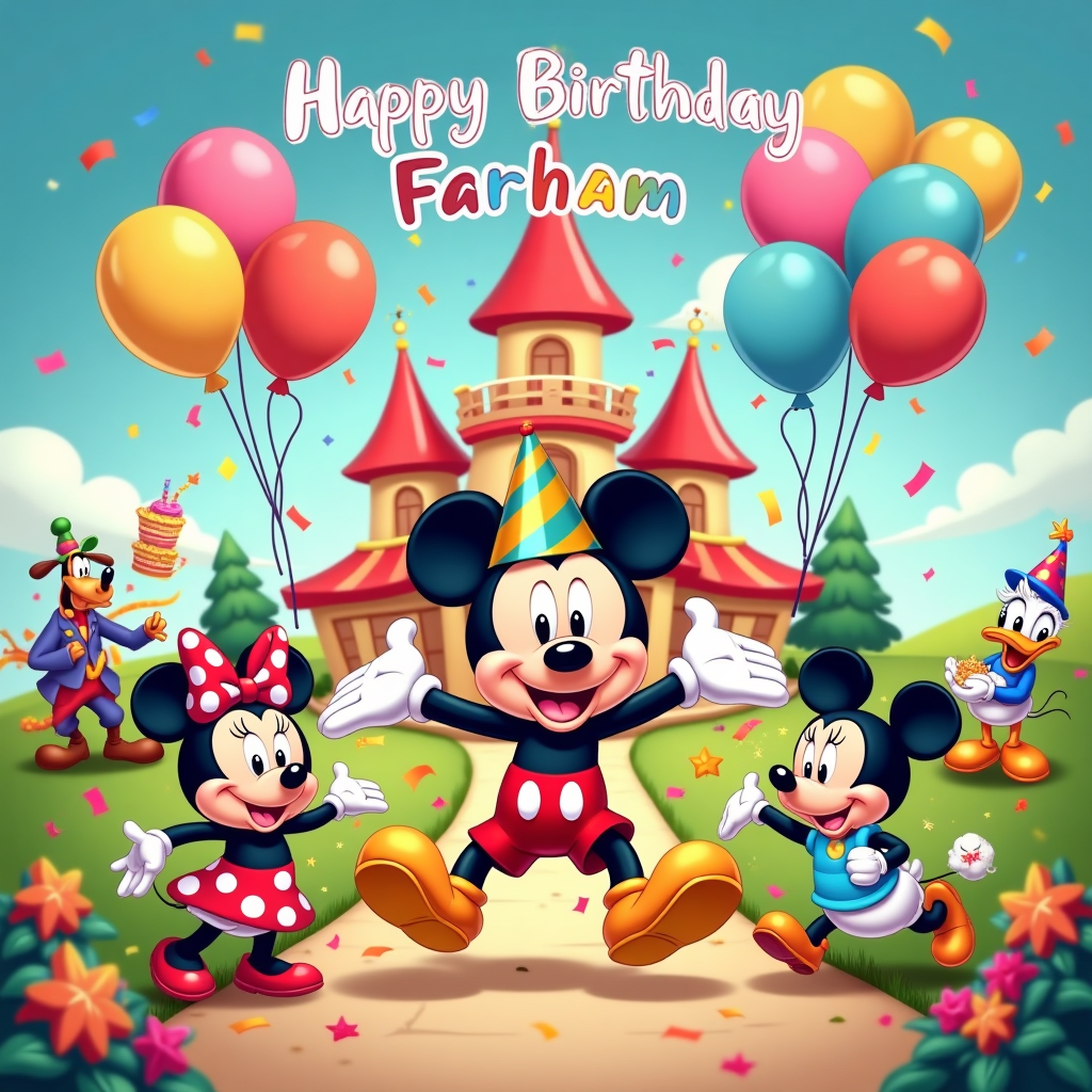 Mickey Mouse Happy Birthday Karte – Mit Minnie & Goofy, Inkl. Umschlag, USA-Import