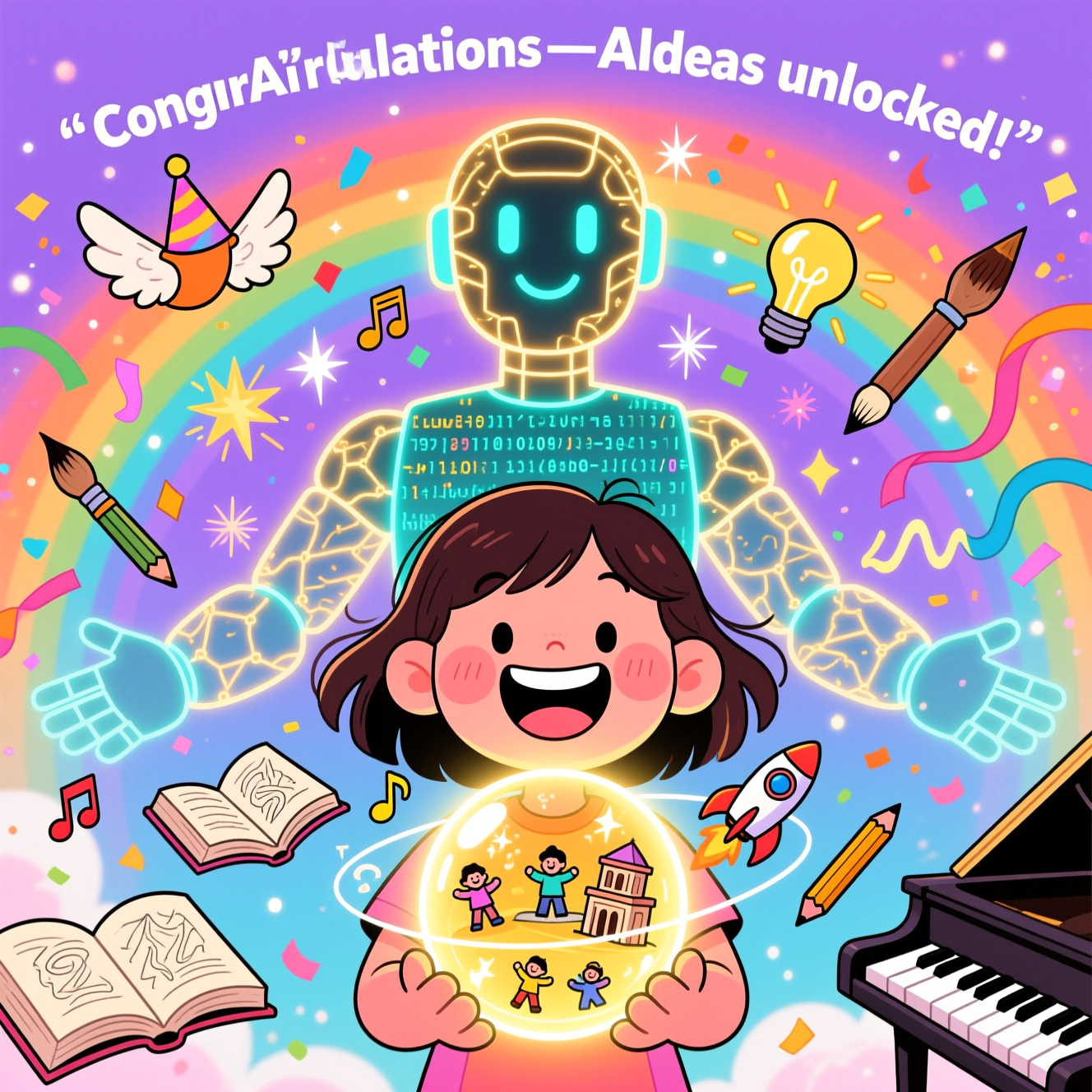 AI as a Positive Force Congratulations Cards - Silly Robot Cards