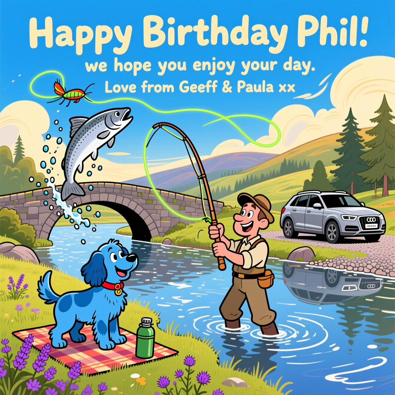 River Birthday Cards - Silly Robot Cards