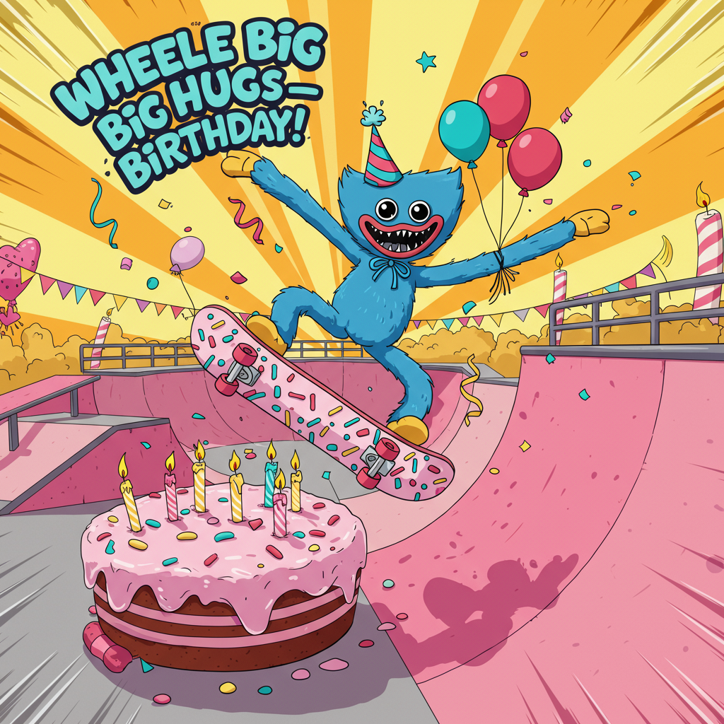 Huggy Wuggy Birthday Cards - Silly Robot Cards